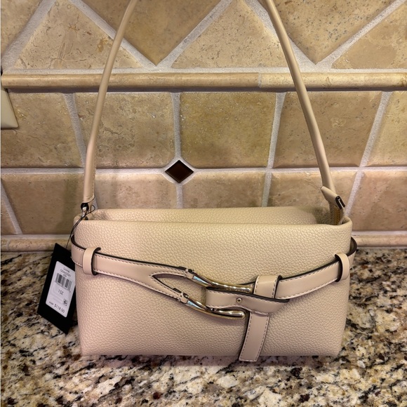 NWT Halston Cream Shoulder Bag with Buckle - Picture 1 of 7